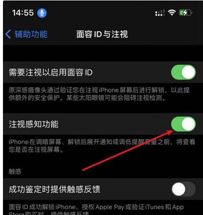 皮山苹果14维修网点分享iPhone14注视感知功能有什么用 